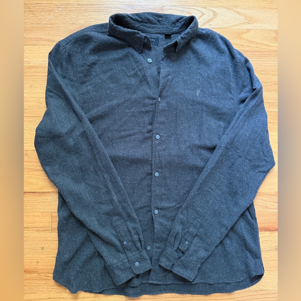 All Saints Black Casual Button Down Shirt